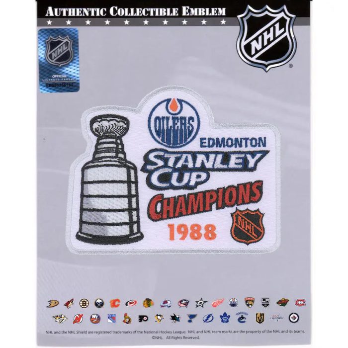 1988 NHL Stanley Cup Final Champions Edmonton Oilers Jersey Patch Copy National Emblem 5033811
