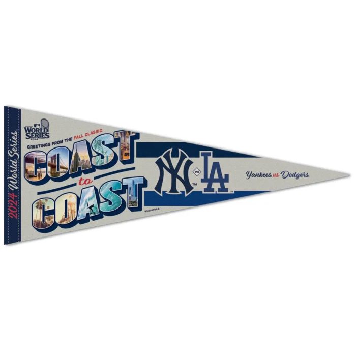 2024 MLB World Series New York Yankees Los Angeles Dodgers Coast to Coast Pennant Wincraft 5283484