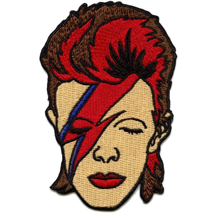 David Bowie Rock Patch Ziggy Face Headshot Embroidered Iron On Rock Off 5176287