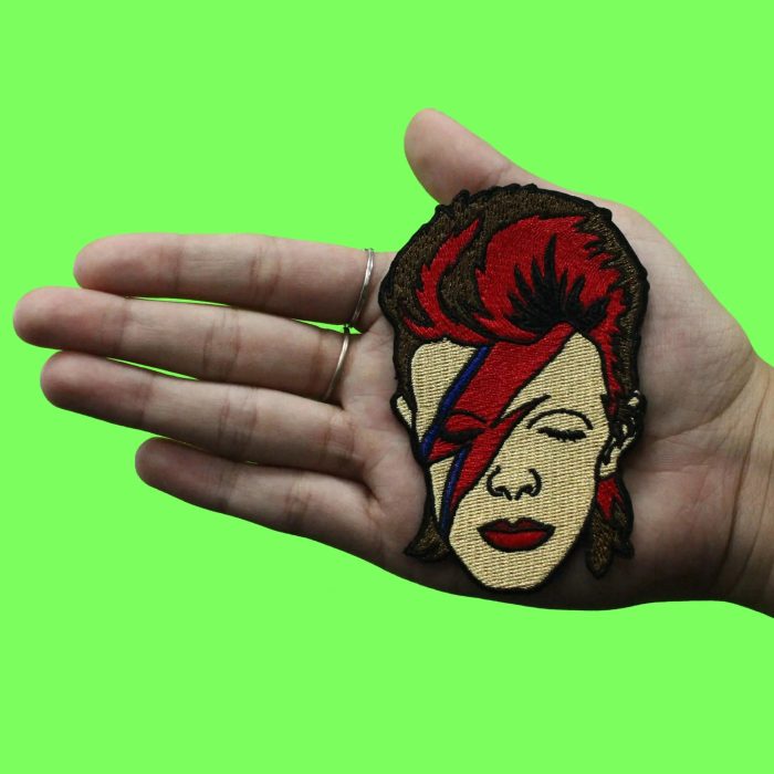 David Bowie Rock Patch Ziggy Face Headshot Embroidered Iron On Rock Off 5206566