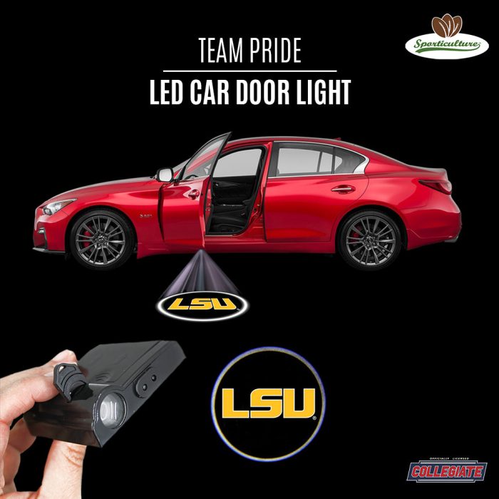 LSU Tigers LED Car Door Light Ad Collage Square