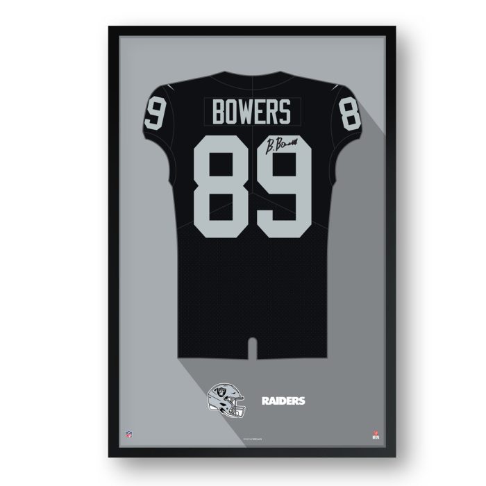 Las Vegas Raiders Jersey Brock Bowers Adams Black 1 Framed