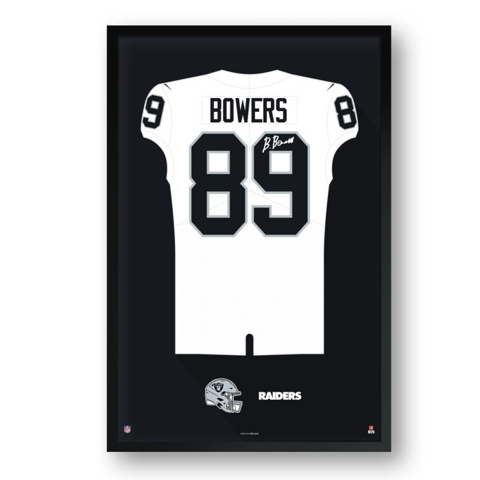 Las Vegas Raiders Jersey Brock Bowers Adams White 1 Framed