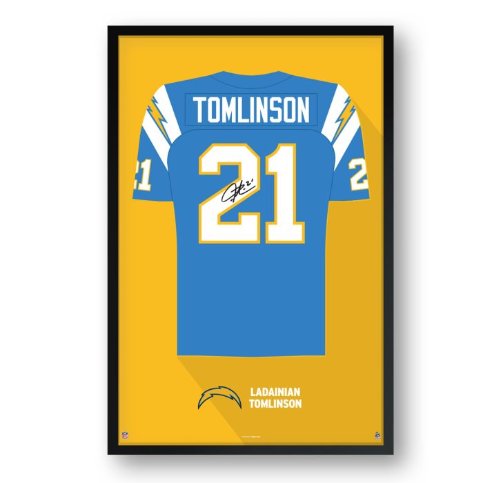 Los Angeles Chargers Throwback Ladainian Tomlinson 1 Framed