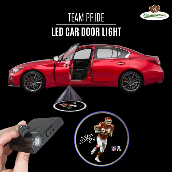 NFLPA Travis Kelce LED Car Door Light Ad Collage Square