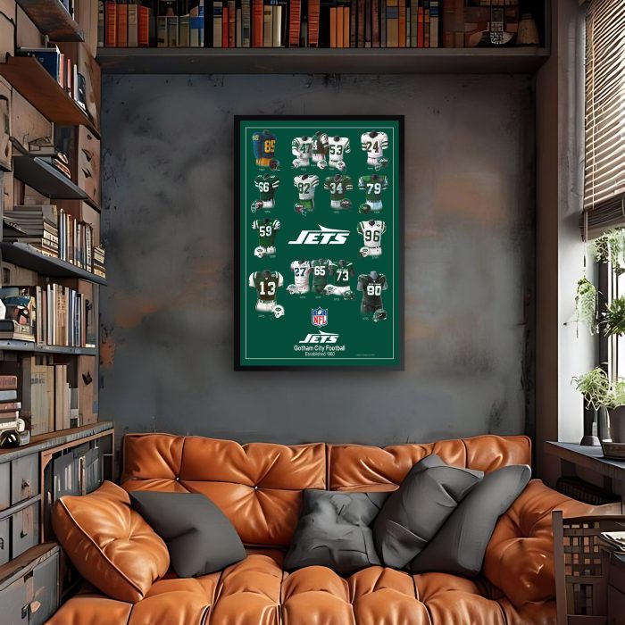 New York Jets Vertical Uniform Art 2 Lifestyle