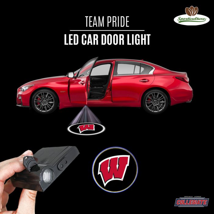 Wisconsin Badgers LED Car Door Light Ad Collage Square