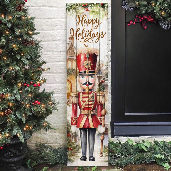 christmas nutcracker porch sign scene