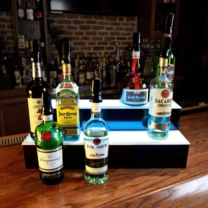 led professional bar shelf 2 tier 24in liquor 1liter