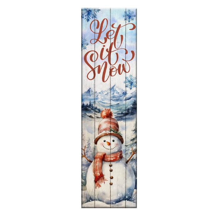 let it snow christmas vertical porch sign1