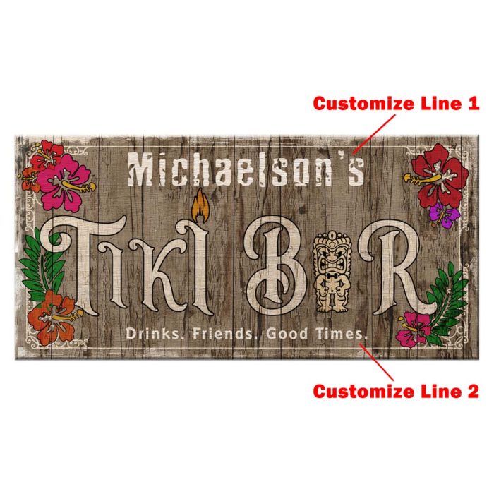 sign wood 11x23 tiki white bg customize line 1 2 1000x1000 1
